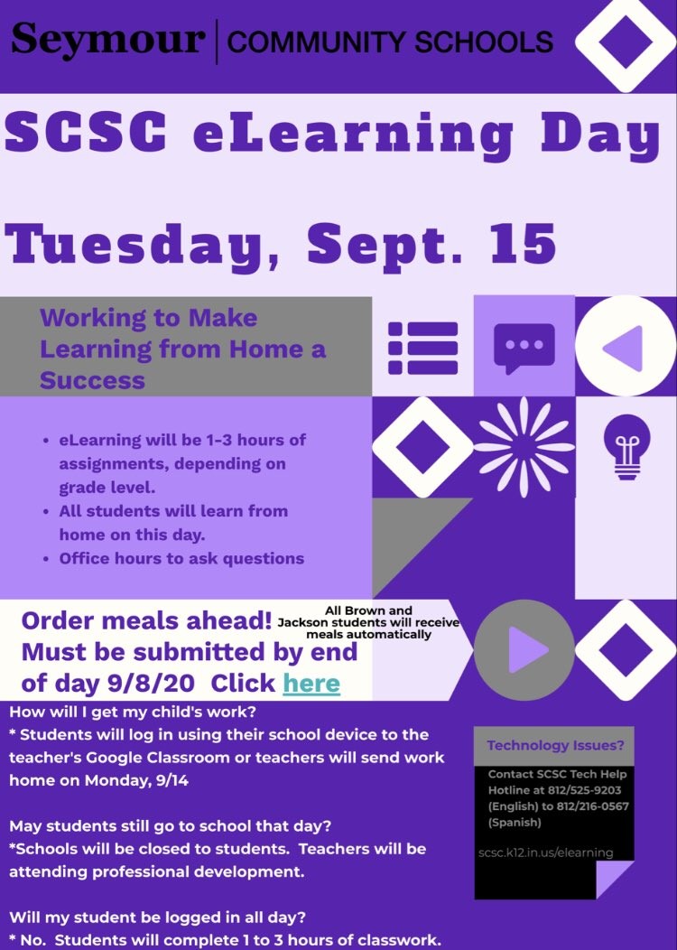 Reminder to all SCSC families. Tuesday, September 15th will be an E-Learning day for all students. Today is the last day to submit a lunch order for Redding students wishing to purchase school lunches. https://t.co/rG4GMBDyjP